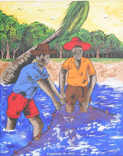 Fishermen at Work Acrylic | Isiah Nicholas,{{product.type}}