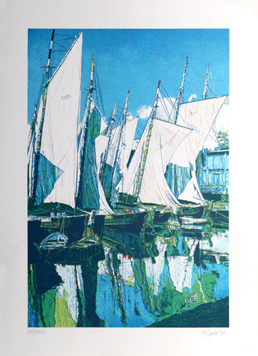 Fishing Boats Screenprint | Fran Bull,{{product.type}}
