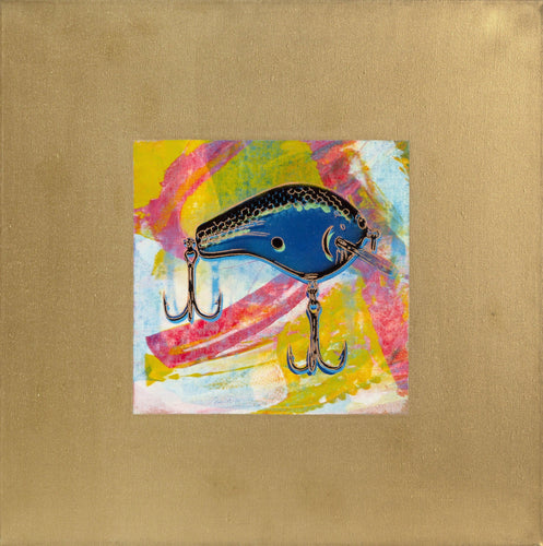 Fishing Lure on Gold I (Blue) Acrylic | Rupert Jasen Smith,{{product.type}}