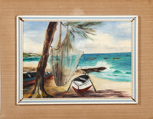 Fishing Village - Oistins, Barbados Oil | E.M. Carrington,{{product.type}}