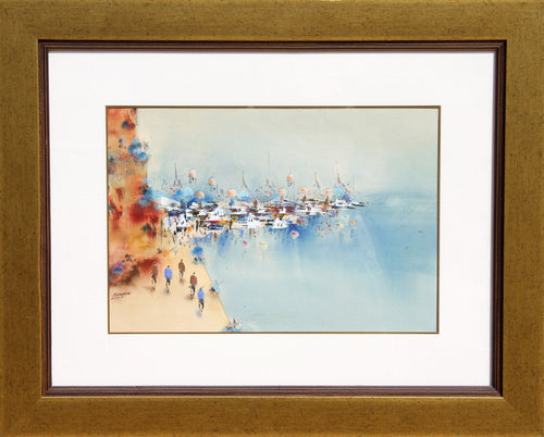 Fishing Village Watercolor | Ben Avram,{{product.type}}