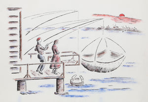 Fishing Watercolor | Winthrop Neilson,{{product.type}}