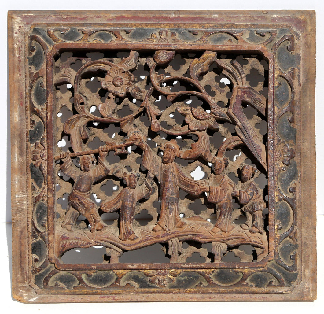 Five Figures on Bridge Wood | Unknown, Chinese,{{product.type}}