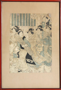 Five Geishas in Interior Woodcut | Utagawa Toyokuni I,{{product.type}}