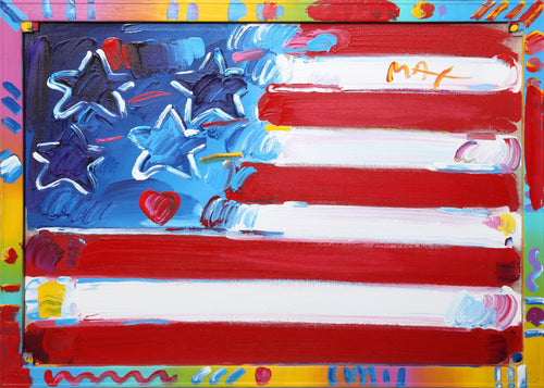 Flag with Heart Acrylic | Peter Max,{{product.type}}