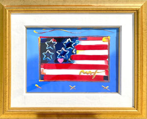 Flag with Heart Mixed Media | Peter Max,{{product.type}}