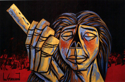 Flautista Acrylic | Ivan Guayasamin,{{product.type}}