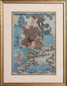 Floating Battle Woodcut | Kuniyoshi Utagawa,{{product.type}}