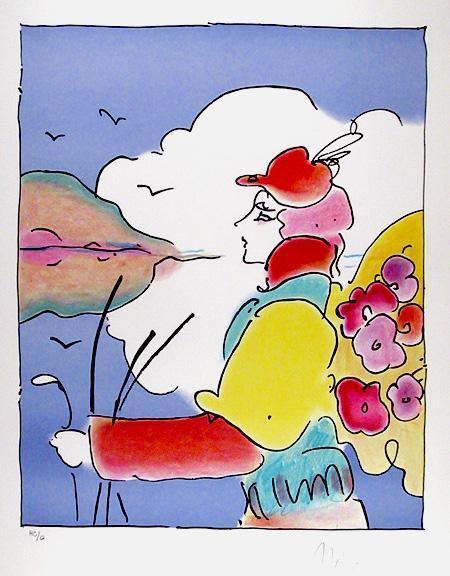 Flower Angel Lithograph | Peter Max,{{product.type}}