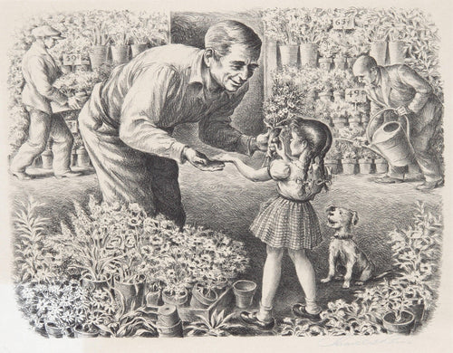 Flower Stand Lithograph | Lionel S. Reiss,{{product.type}}