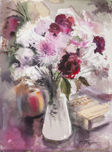 Flowers and Apple watercolor | Erik Freyman,{{product.type}}