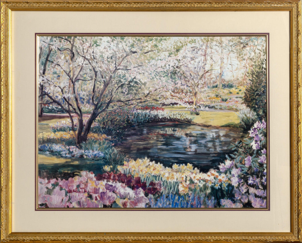 Flowers and Spring Stream Poster | Unknown Artist - Poster,{{product.type}}