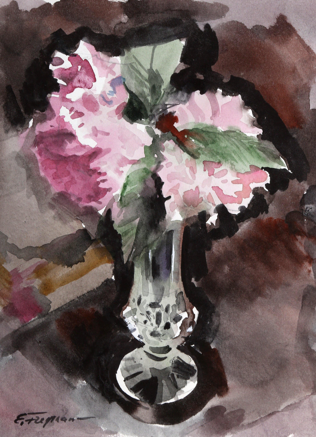 Flowers in Glass watercolor | Erik Freyman,{{product.type}}