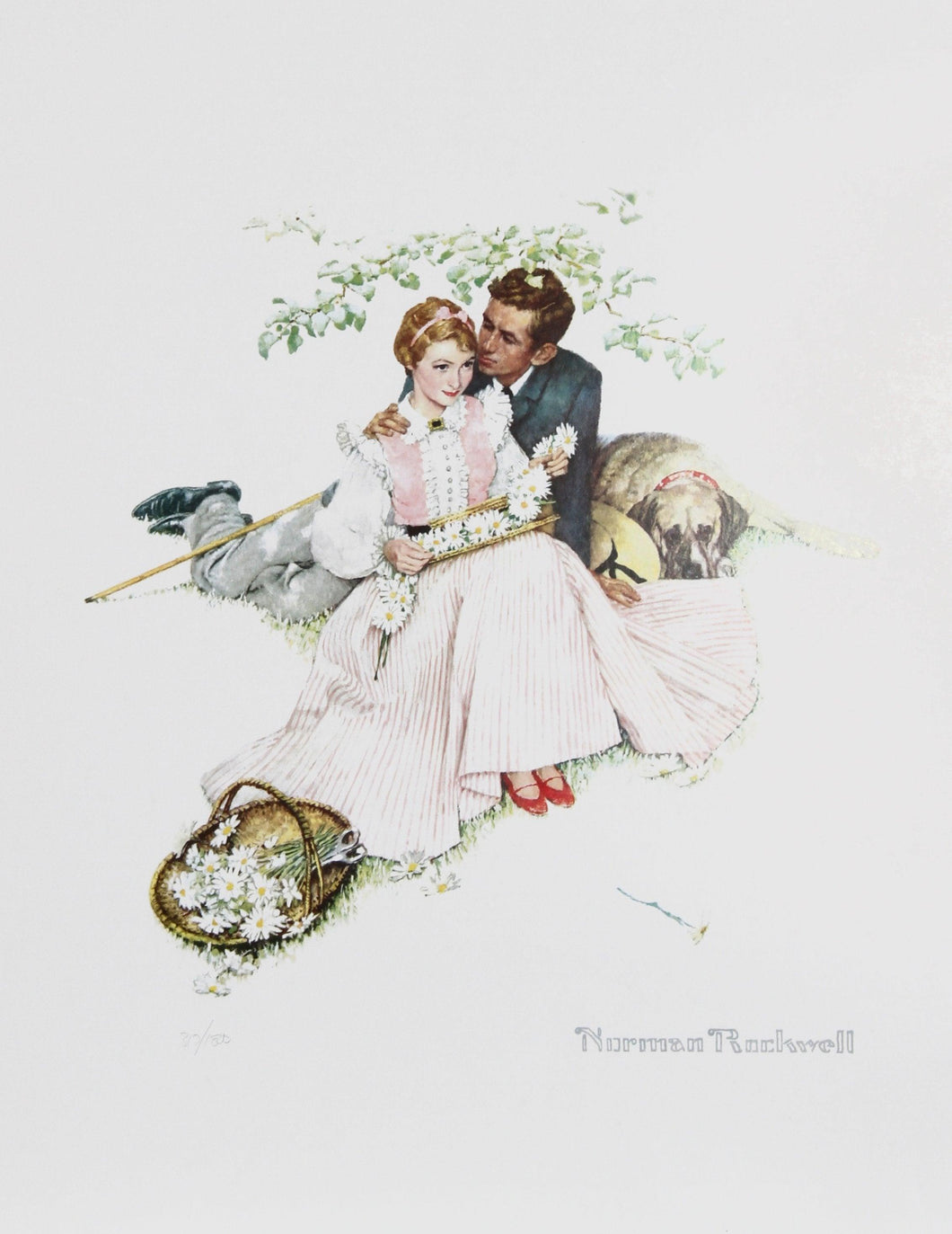 Flowers in Tender Bloom from the Four Ages of Love Suite Lithograph | Norman Rockwell,{{product.type}}