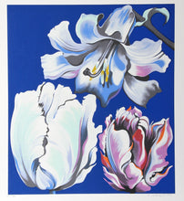 Flowers on Blue Screenprint | Lowell Blair Nesbitt,{{product.type}}