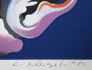 Flowers on Blue Screenprint | Lowell Blair Nesbitt,{{product.type}}