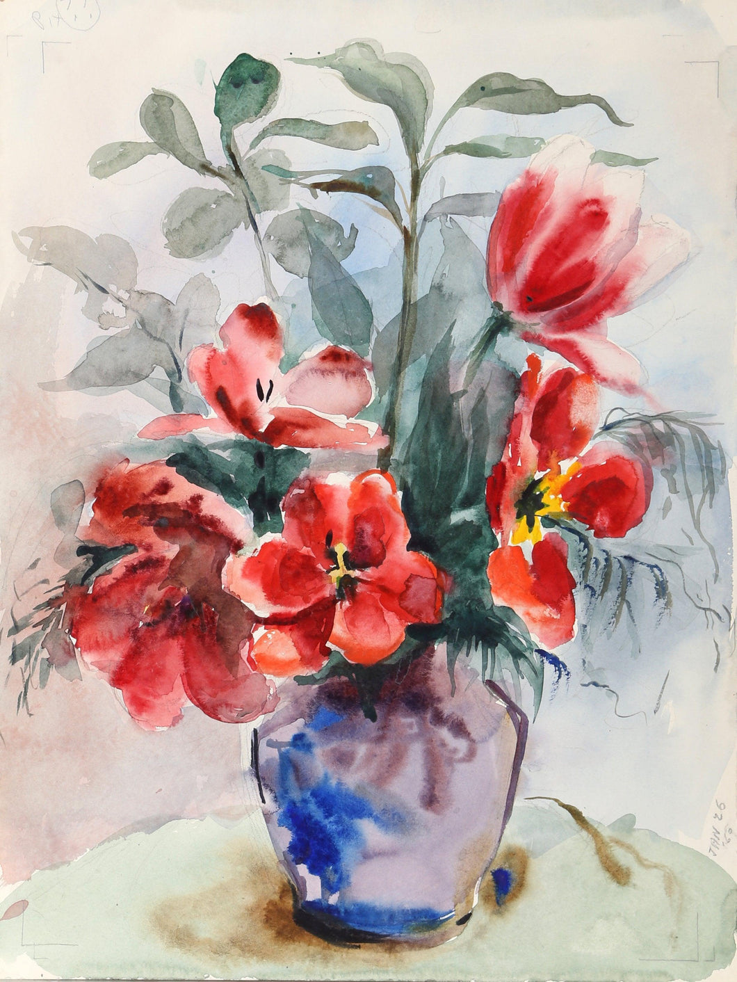 Flowers (P6.34) Watercolor | Eve Nethercott,{{product.type}}