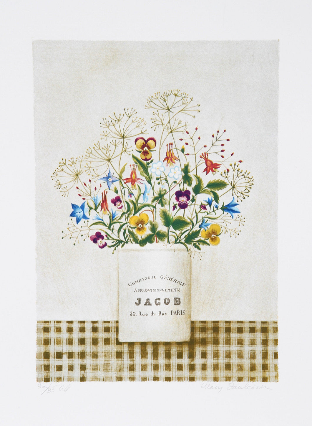 Flowers Rue Jacob Lithograph | Mary Faulconer,{{product.type}}