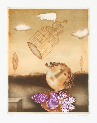 Flying Bird Cage Etching | Christine Amarger,{{product.type}}