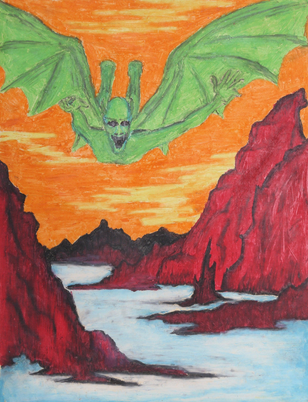 Flying Green Devil Pastel | Jon Robyn,{{product.type}}