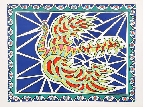 Flying Peacock II Lithograph | Édouard Dermit,{{product.type}}