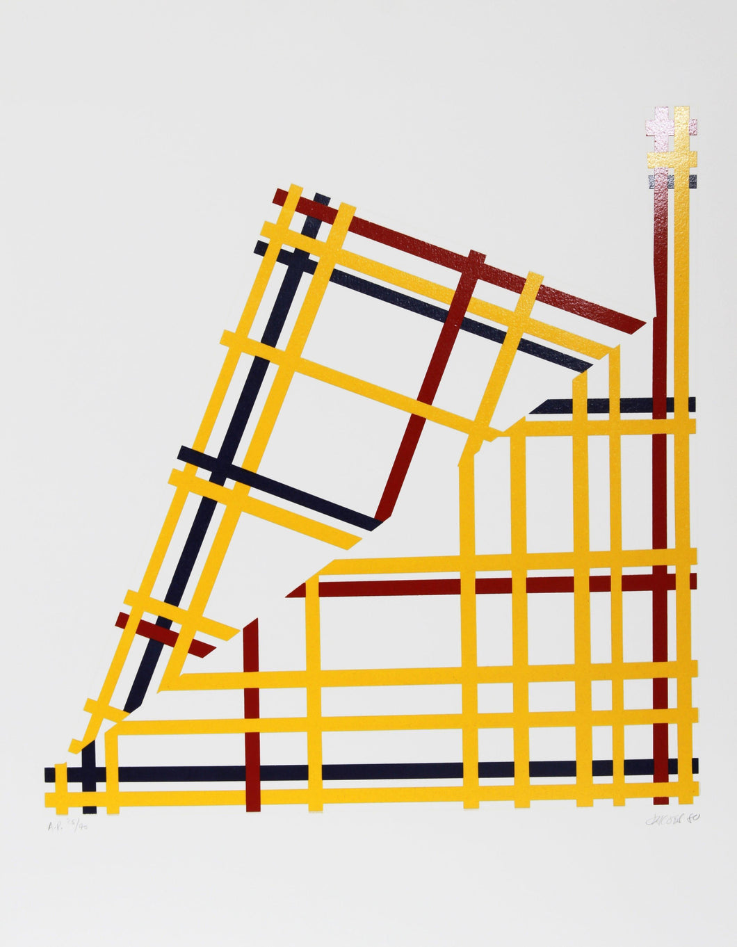 Folded NYC I (Mondrian) Screenprint | Jim Jacobs,{{product.type}}