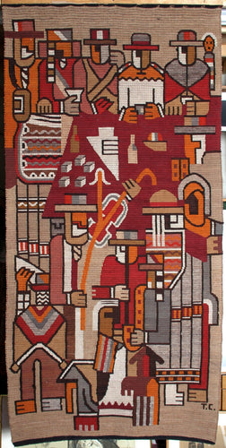 Folk Scene with Men in Hats Tapestries and Textiles | Unknown Artist,{{product.type}}