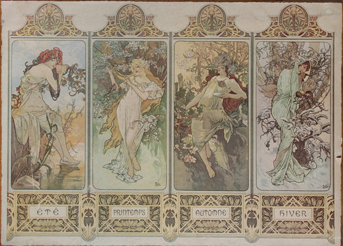 Four Seasons Poster | Alphonse Mucha,{{product.type}}