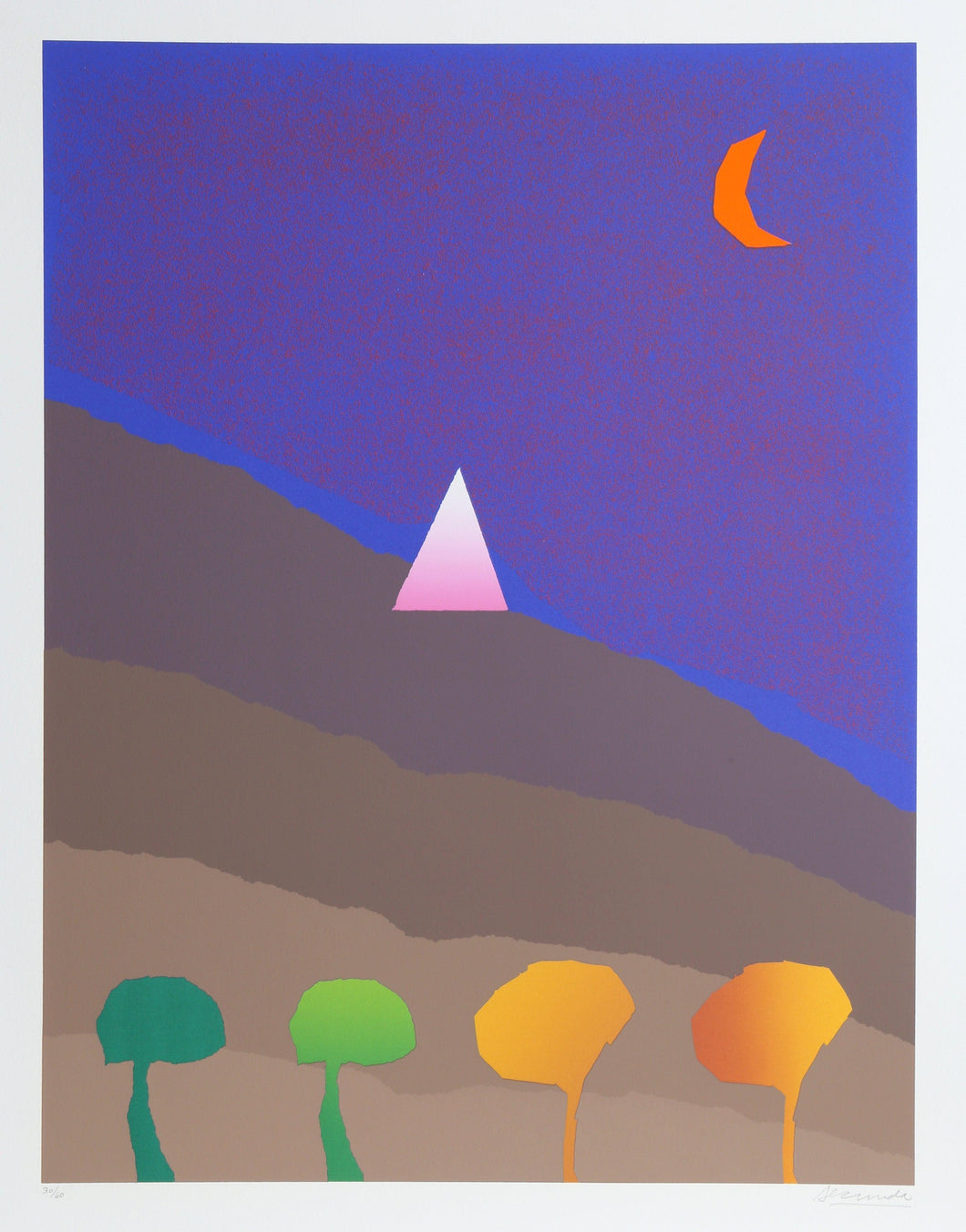 Four Trees from the Egypt Portfolio Screenprint | Arthur Secunda,{{product.type}}
