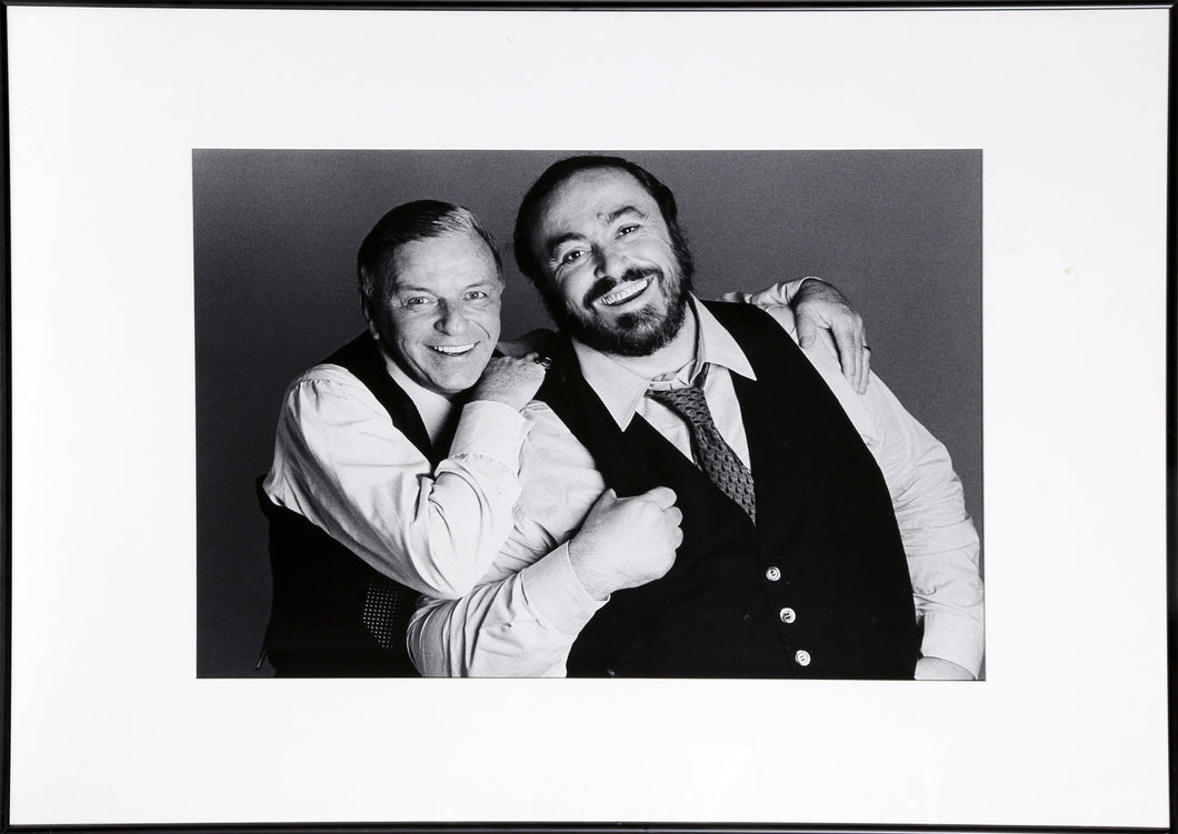 Frank Sinatra and Luciano Pavarotti Black and White | Francesco Scavullo,{{product.type}}