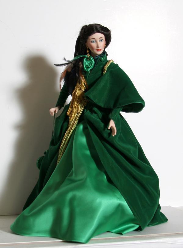 Franklin Heirloom Doll - Scarlett O'Hara in Green Objects | The Franklin Mint,{{product.type}}