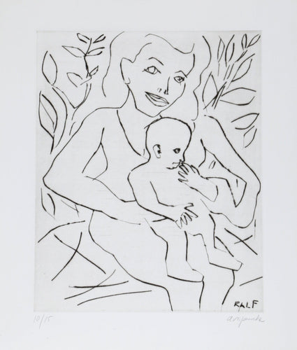 Frau mit Kind Etching | A.R. Penck,{{product.type}}