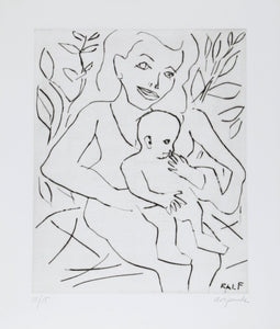 Frau mit Kind Etching | A.R. Penck,{{product.type}}