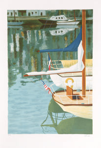French and US Sailboats Lithograph | Laurent Marcel Salinas,{{product.type}}