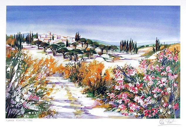 French Landscape 1 Lithograph | Ella Fort,{{product.type}}