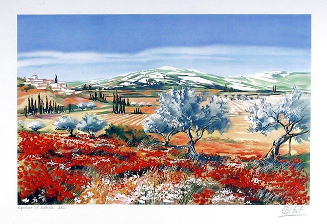 French Landscape 10 Lithograph | Ella Fort,{{product.type}}
