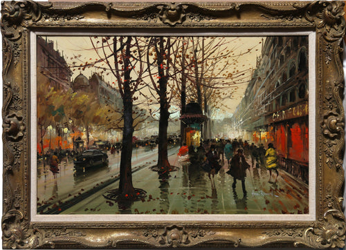 French Street Scene Oil | Henri Renard,{{product.type}}
