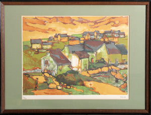 French Village Lithograph | Elaine Thiollier,{{product.type}}