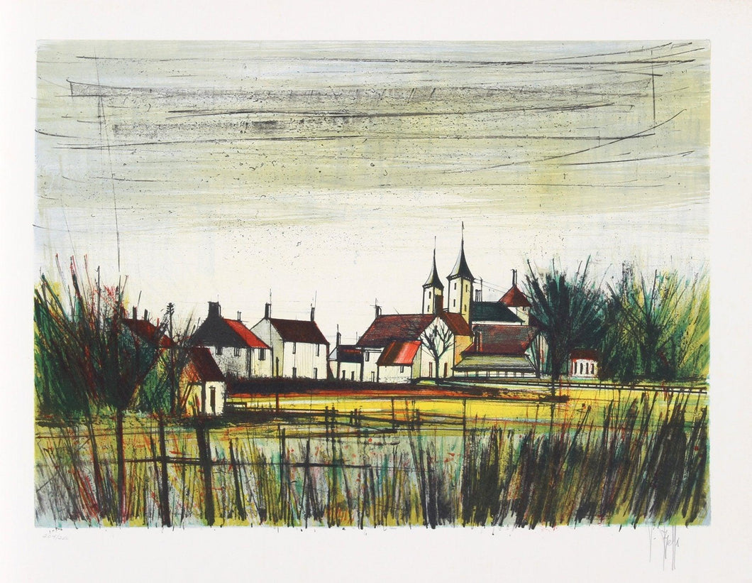French Village Lithograph | V. Beffa,{{product.type}}