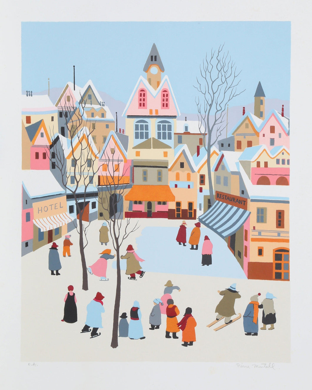 French Village Screenprint | Pierre Montell,{{product.type}}