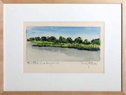 Fresh Pond East Hampton Watercolor | Audrey Flack,{{product.type}}