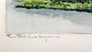 Fresh Pond East Hampton Watercolor | Audrey Flack,{{product.type}}