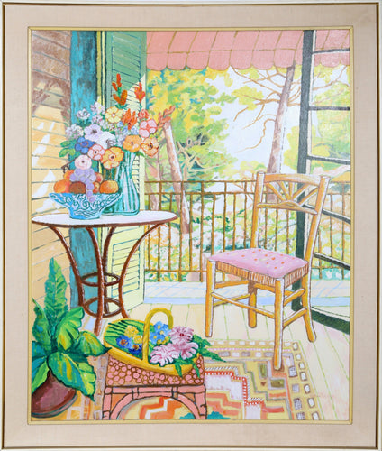 Front Porch with Pink Chair Oil | Lloyd van Pitterson,{{product.type}}