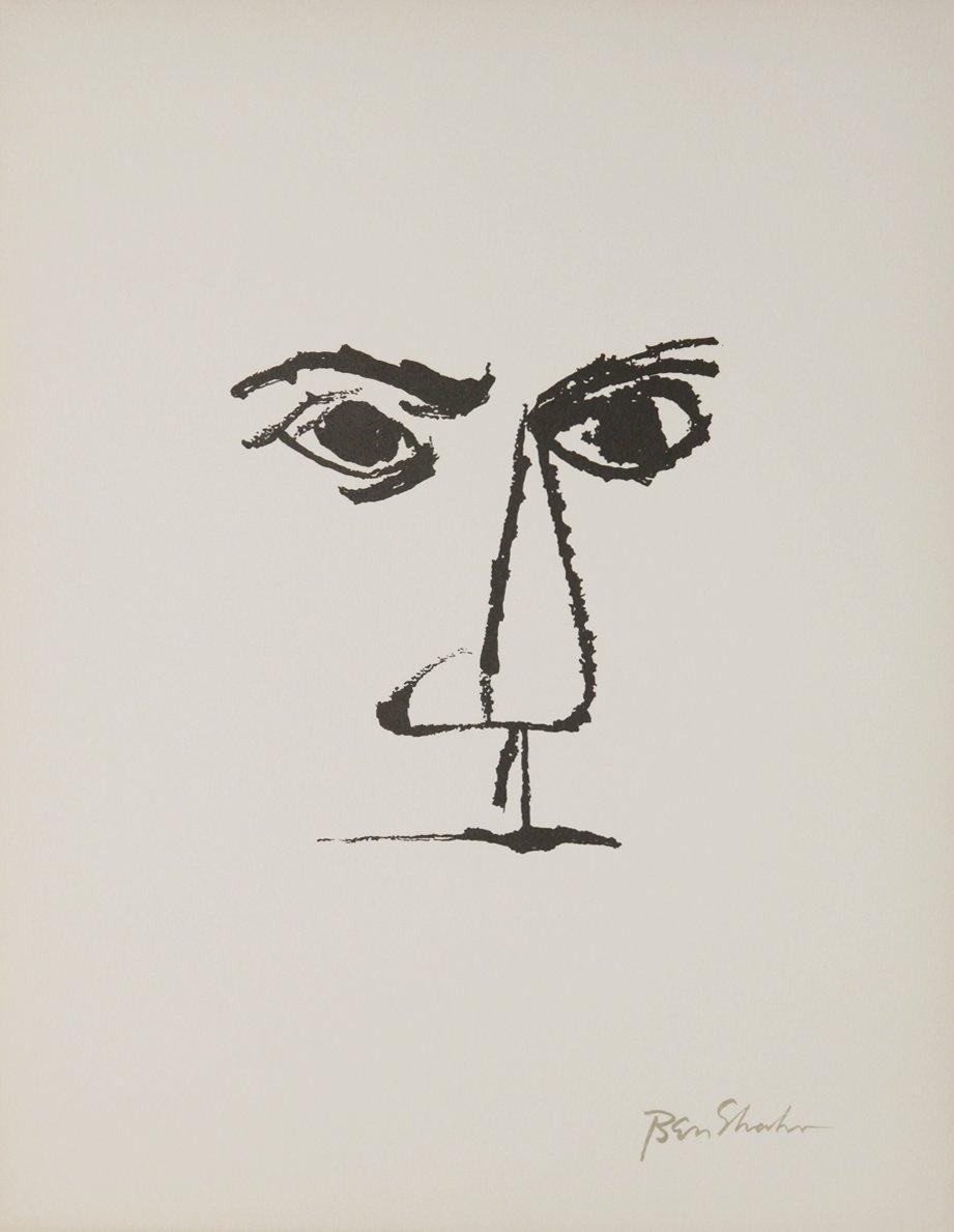 Frontispiece (Portrait) from the Rilke Portfolio Lithograph | Ben Shahn,{{product.type}}