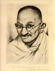 Gandhi Etching | Elias M. Grossman,{{product.type}}