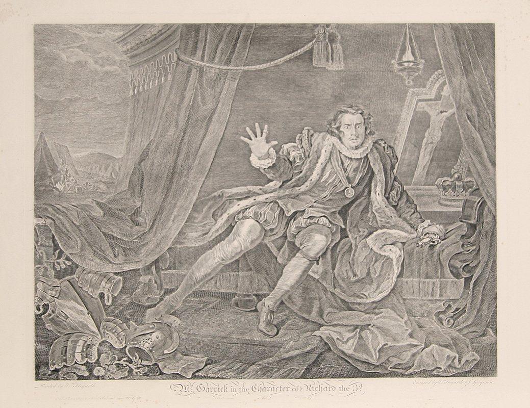 Garrick in the Character of Richard the 3rd Etching | William Hogarth,{{product.type}}