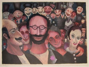 Gathering of Happy Clowns Lithograph | Marcel Marceau,{{product.type}}