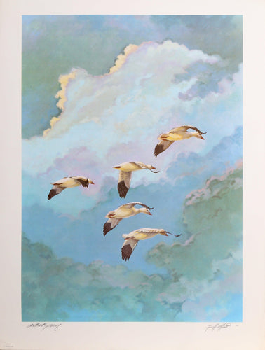Geese in Flight Lithograph | Bill Elliott,{{product.type}}