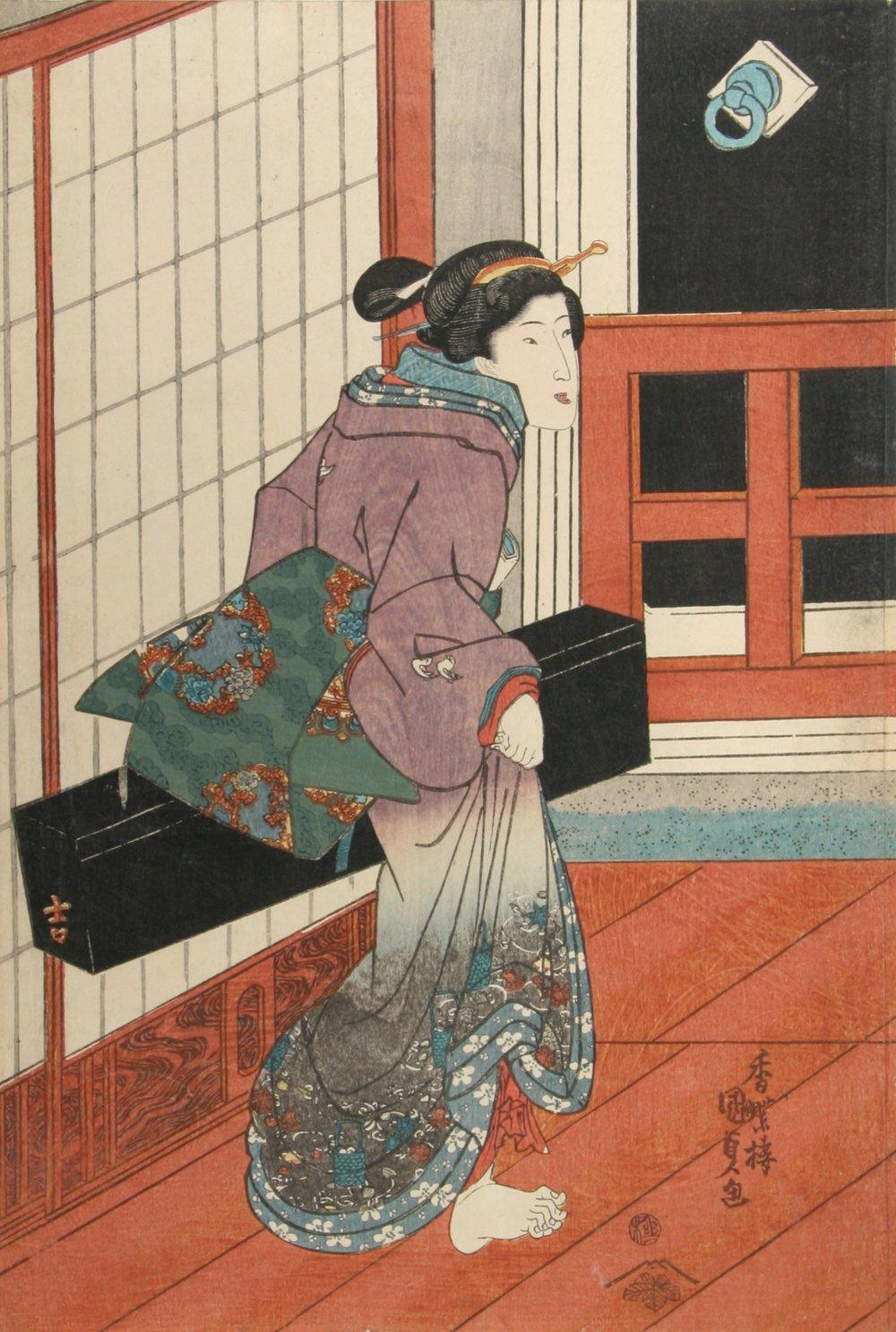 Geisha Woodcut | Kunisada Utagawa (Toyokuni III),{{product.type}}