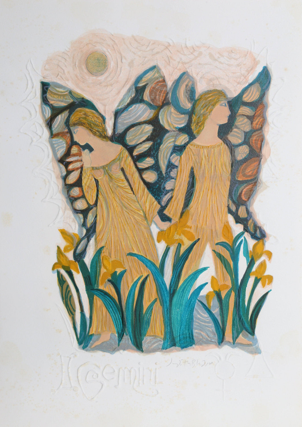 Gemini from the Zodiac of Dreams Series Lithograph | Judith Bledsoe,{{product.type}}